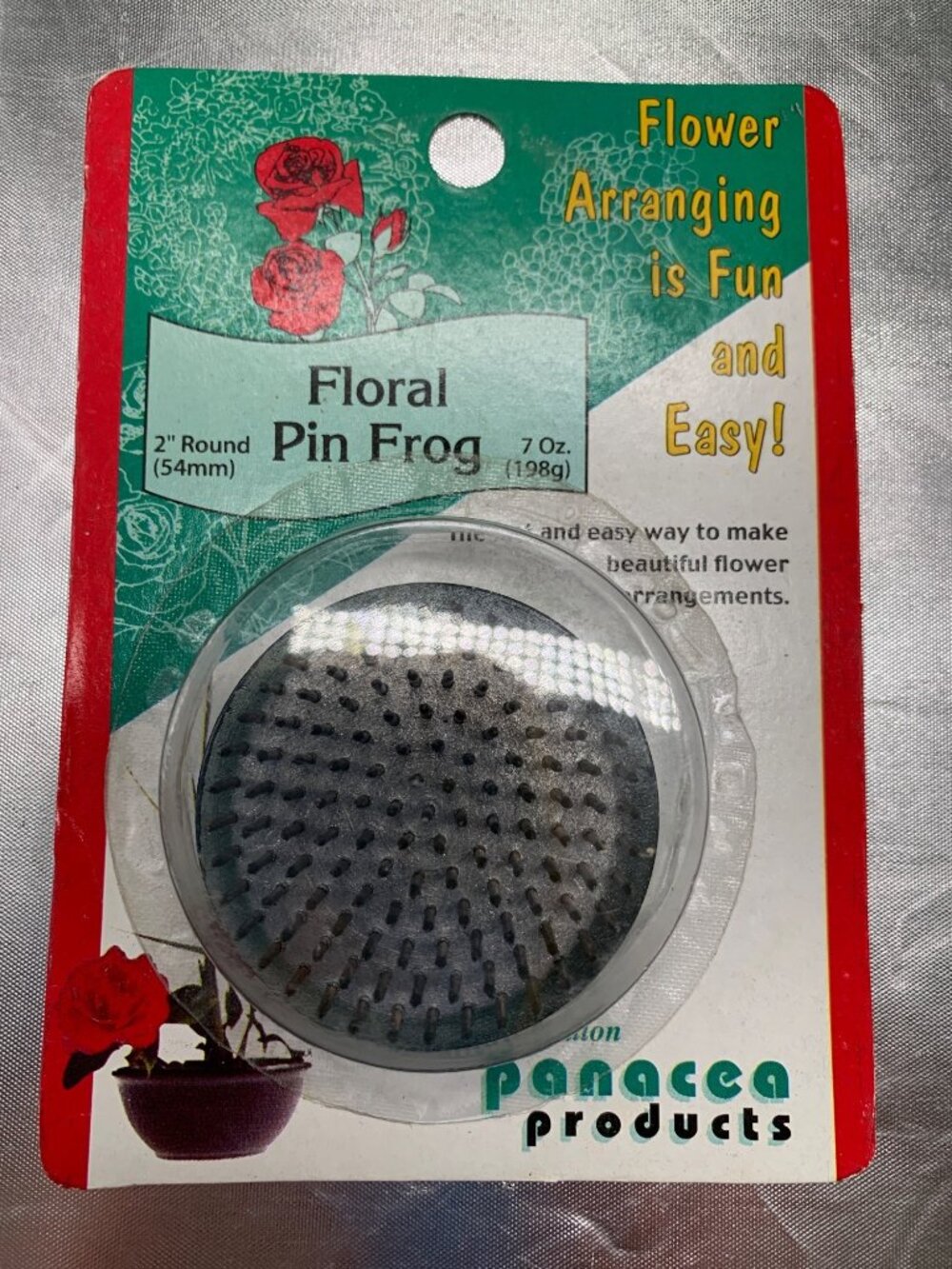 Panacea Floral Pin Frog 2" Round Rustproof Brass Pins Flower Arrangements